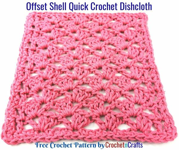 Offset Shell Quick Crochet Dishcloth Pattern