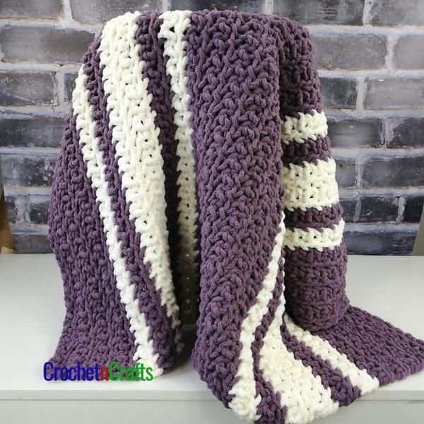 Easy Striped Baby Blanket Crochet Pattern
