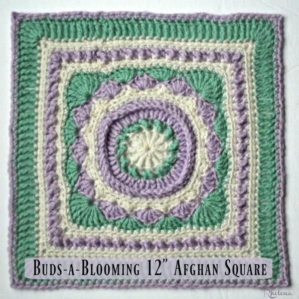 Buds-a-Blooming 12" Afghan Square ~ FREE Crochet Pattern