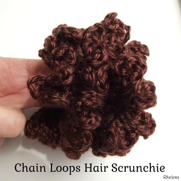 Chain Loops Hair Scrunchie ~ FREE Crochet Pattern