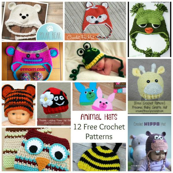 12 FREE Animal Hat Crochet Patterns