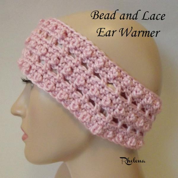 Bead and Lace Ear Warmer ~FREE Crochet Pattern