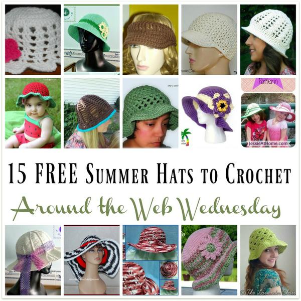 15 FREE Summer Hats to Crochet