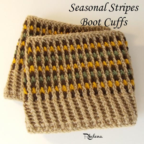 Seasonal Stripes Boot Cuffs ~ FREE Crochet Pattern