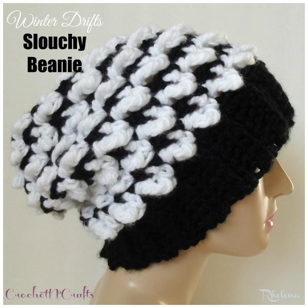 Winter Drifts Slouchy Beanie  ~ FREE Crochet Pattern