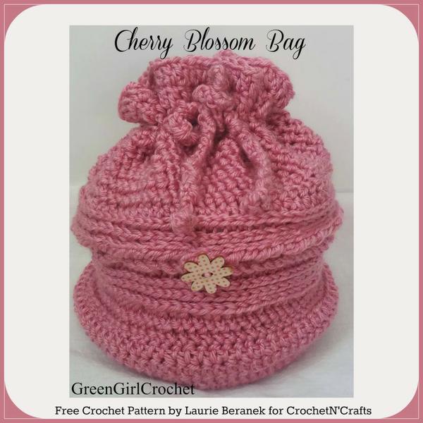 Cherry Blossom Bag by Laurie Beranek of GreenGirlCrochet