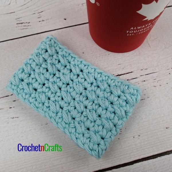 Single Crochet and Cross Stitch Crochet Cup Cozy