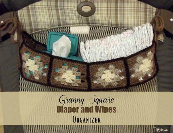 Granny Square Diaper & Wipes Organizer ~ FREE Crochet Pattern