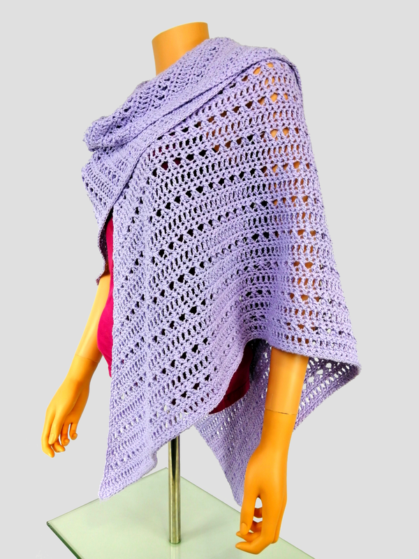 Crochet Stitch Asymmetrical Shawl