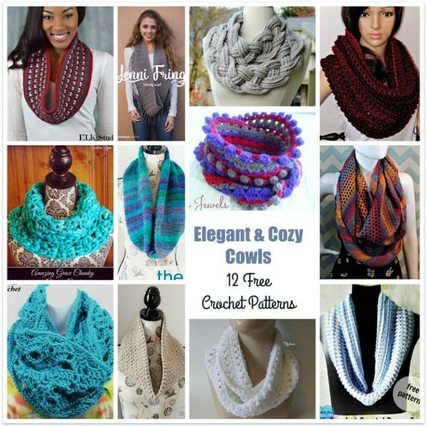 Elegant & Cozy Cowls ~ 12 FREE Crochet Patterns