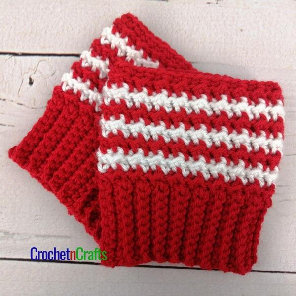 Striped Crochet Boot Cuff Toppers