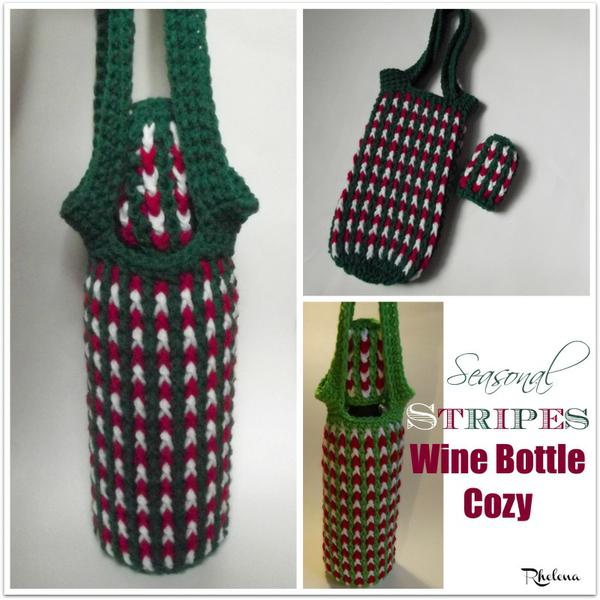 Seasonal Stripes Wine Bottle Cozy