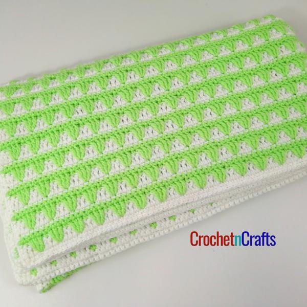 Two Color Crochet Baby Blanket