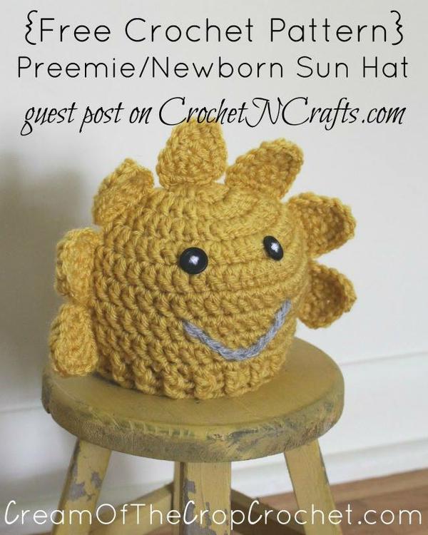 Preemie Newborn Sun Hat by Cream Of The Crop Crochet