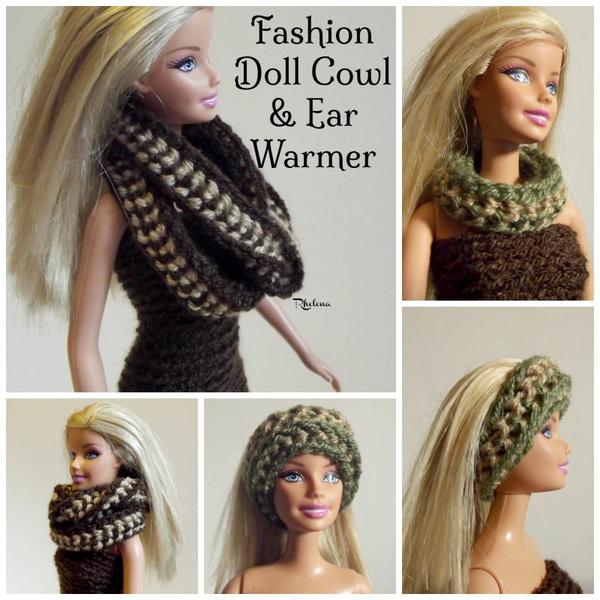 Fashion Doll Cowl & Ear Warmer ~ FREE Crochet Pattern
