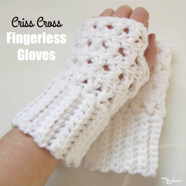 Criss-Cross Fingerless Gloves ~ FREE Crochet Pattern