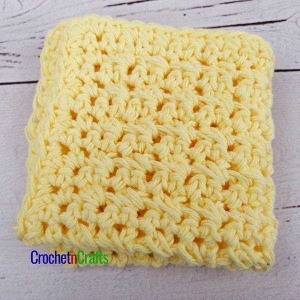 Single Crochet and Cross Stitch Crochet Dishcloth