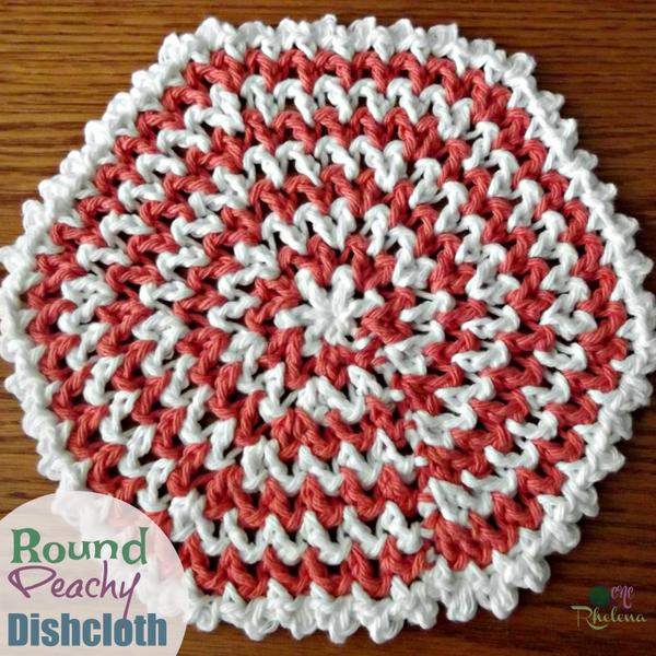 Round Peachy Dishcloth ~ FREE Crochet Pattern