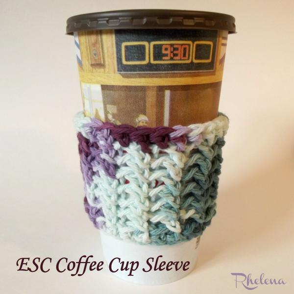 ESC Coffee Cup Sleeve ~ FREE Crochet Pattern