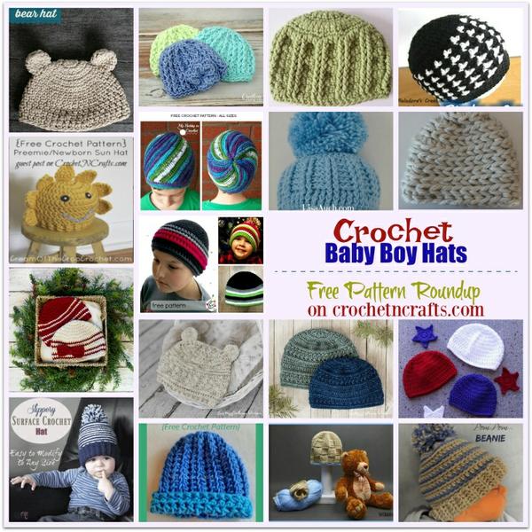 Crochet Baby Boy Hats Free Pattern Roundup