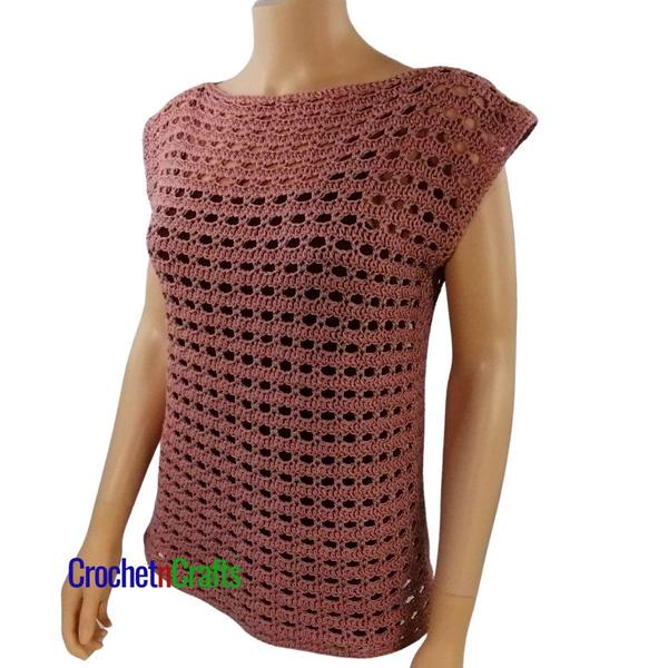 Half Double and V-Stitch Crochet Summer Top