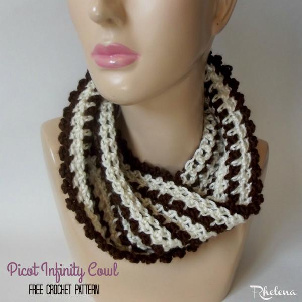 Picot Infinity Cowl ~ FREE Crochet Pattern
