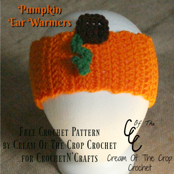 Pumpkin Ear Warmers ~ FREE Crochet Pattern by Cream Of The Crop Crochet