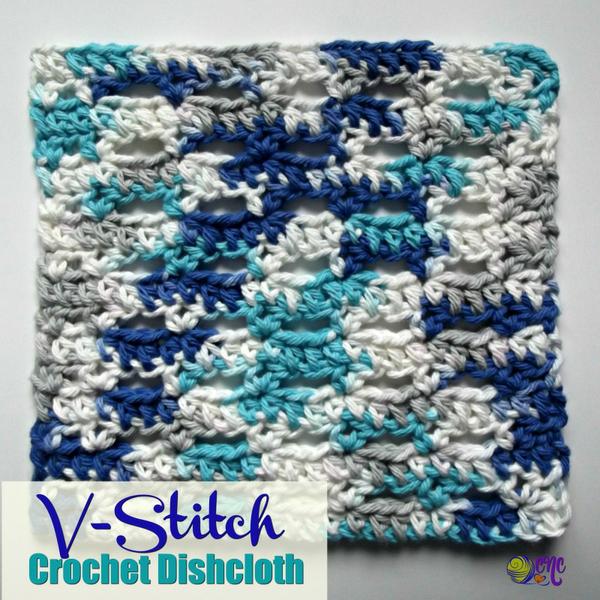 V-Stitch Crochet Dishcloth ~ FREE Crochet Pattern
