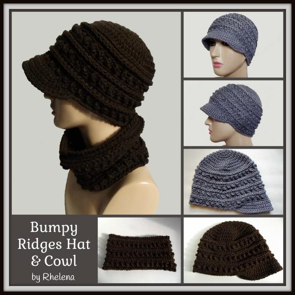 Bumpy Ridges Hat & Cowl ~ FREE Crochet Pattern