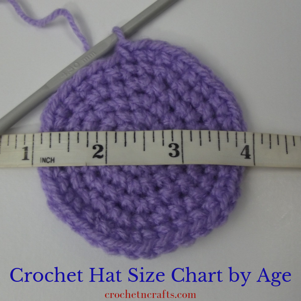 Crochet Hat Size Chart by Age