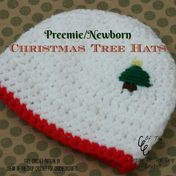 Christmas Tree Hats by Cream Of The Crop Crochet ~ FREE Crochet Pattern