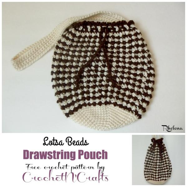 Lotsa Beads Drawstring Pouch ~ FREE Crochet Pattern