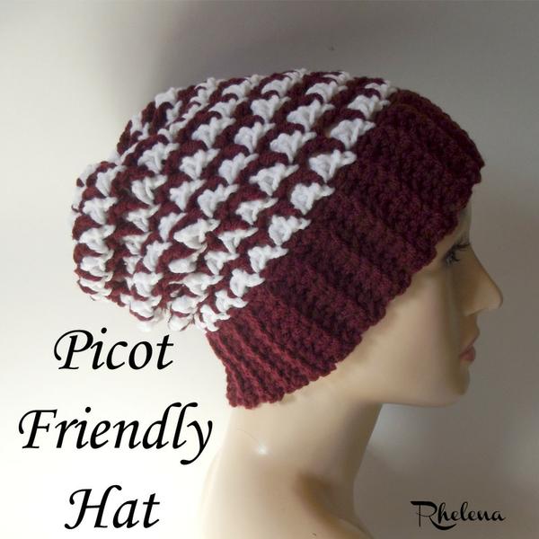 Picot Friendly Hat ~ FREE Crochet Pattern