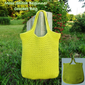 Moss Stitch Beginner Crochet Bag ~ FREE Crochet Pattern