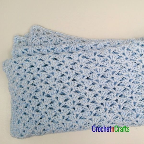 Offset Shell Baby Blanket Crochet Pattern