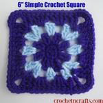 6" Simple Crochet Square ~ Free Pattern