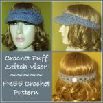 Crochet Puff Stitch Visor ~ FREE Crochet Pattern