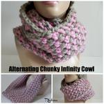 Alternating Chunky Infinity Cowl ~ FREE Crochet Pattern