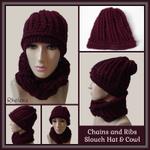 Chains and Ribs Hat & Cowl Set ~ FREE Crochet Patterns