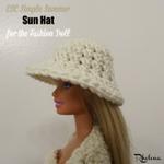 Simple Summer Sun Hat for the Fashion Doll ~ FREE Crochet Pattern