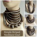 Simple Striped Necklace Cowl ~ FREE Crochet Pattern