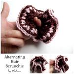 Alternating Hair Scrunchie ~ FREE Crochet Pattern