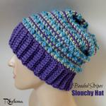 Beaded Stripes Slouchy Hat