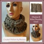 Chains and Ribs Chunky Cowl ~ FREE Crochet Pattern