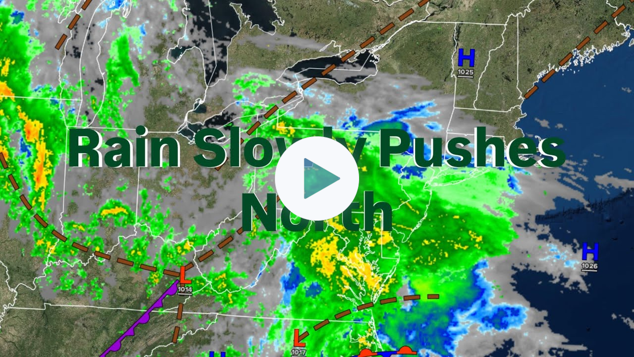Rain Slowly Pushes North