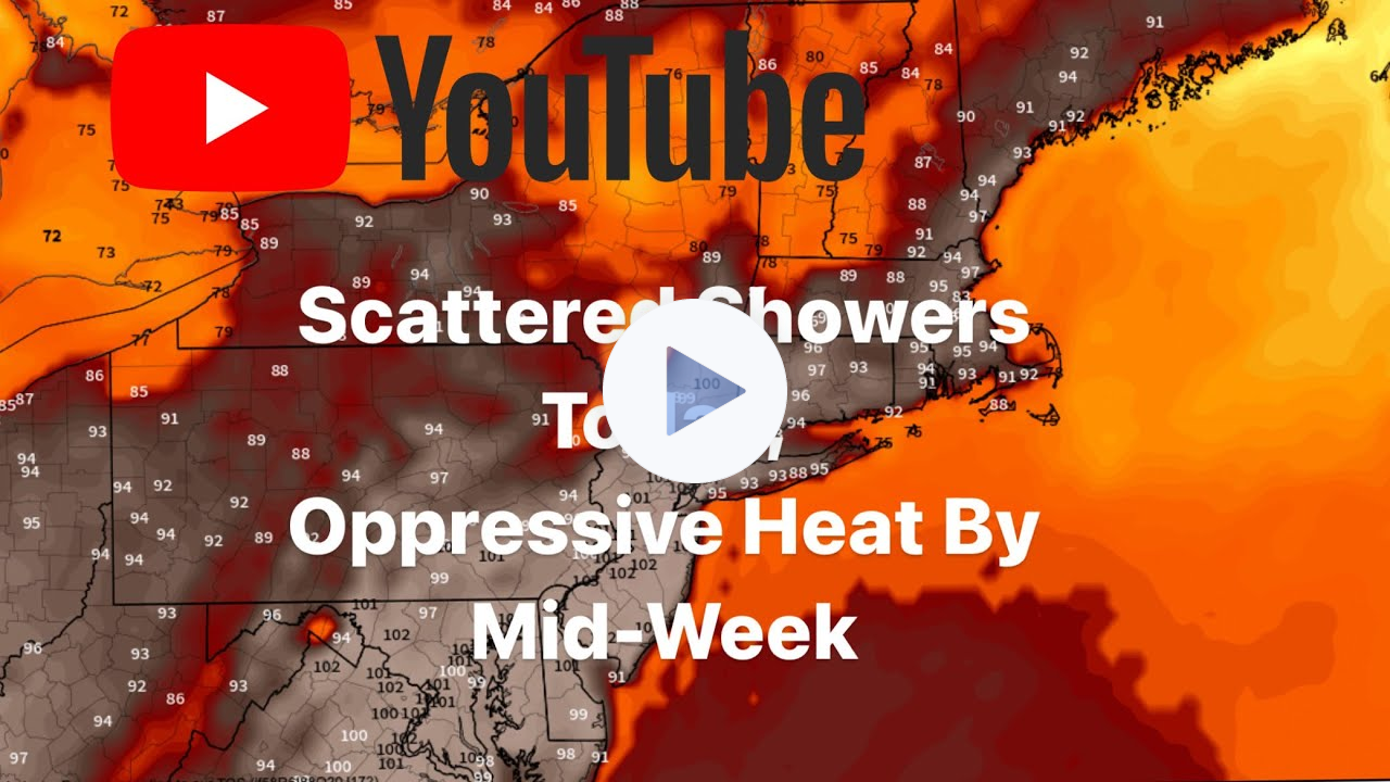 Scattered Showers Today, Oppressive Heat By Mid-Week