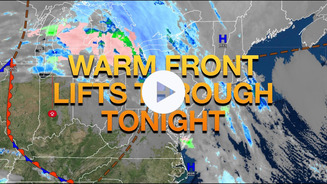 Warm Front Lifts Through Tonight