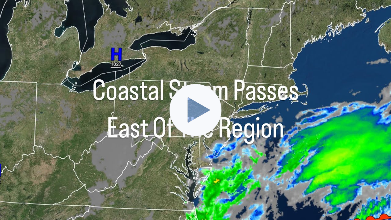 Coastal Storm Passes East Of The Region