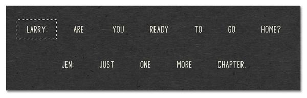 Sample of a selection around one of the words