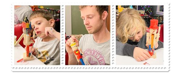 photo strop of painting toy soldiers